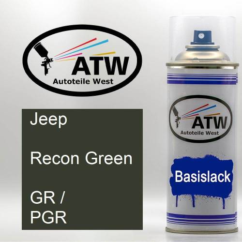 Jeep, Recon Green, GR / PGR: 400ml Sprühdose, von ATW Autoteile West.